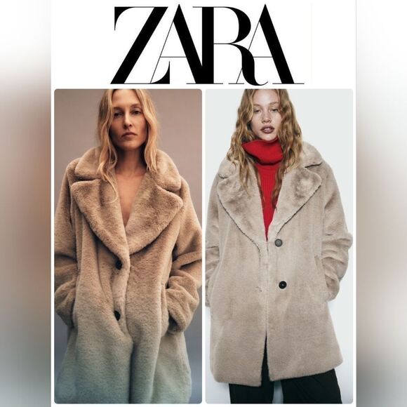 Zara NWT ZARA FAUX FUR COAT Bloggers fav - Picture 10 of 15